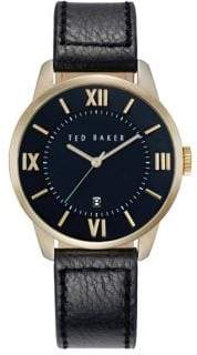 Ted Baker Stainless Steel Leather Strap Watch
