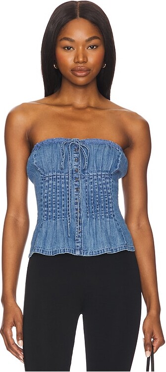 Denim Tube Top Shop The Largest Collection ShopStyle UK