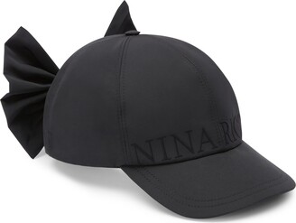 Nina Ricci Taffeta bow baseball cap - ShopStyle Hats