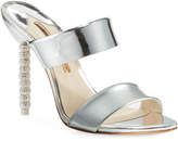 Thumbnail for your product : Sophia Webster Rosalind Metallic Leather Crystal-Heel Slide Sandals