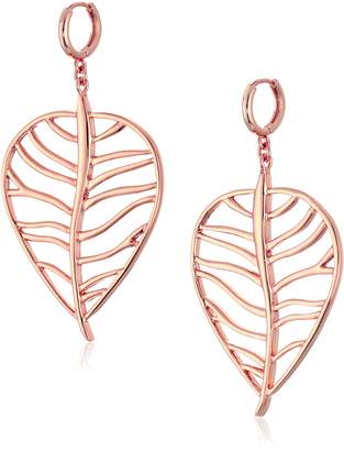 Vince Camuto Click Back Huggy with Cut Out Leaf Drop Earrings