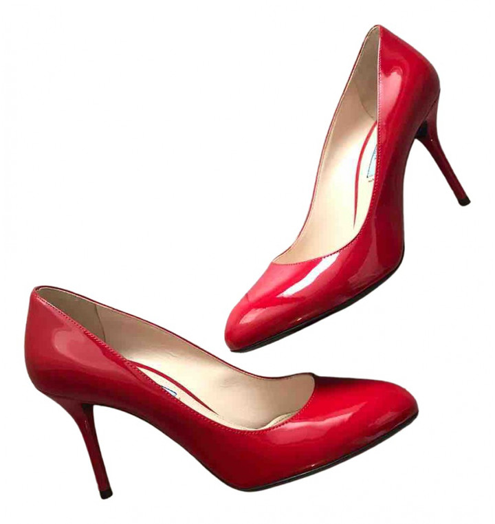 prada red high heels