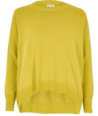 River Island Womens Lime green high-low sweater