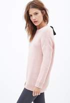 Thumbnail for your product : Forever 21 Ribbon-Back Waffle Knit Sweater
