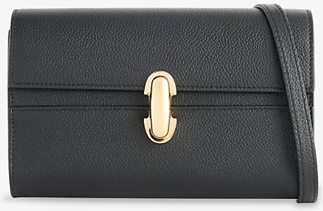 Savette Womens Black Symmetry Small Leather Shoulder Bag