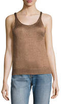 Thumbnail for your product : Vince Cable-Knit Silk Crop Tank Top