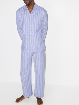 Derek Rose Arran vertical-stripe pajamas
