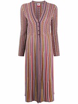 Thumbnail for your product : M Missoni stripe-print V-neck cardi-coat