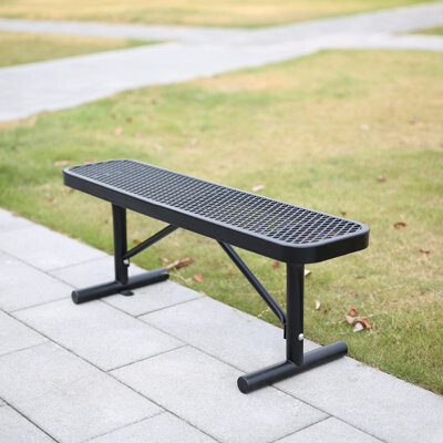 Arlmont & Co. Outdoor Steel Thermoplastic Coated Garden Bench, Picnic ...