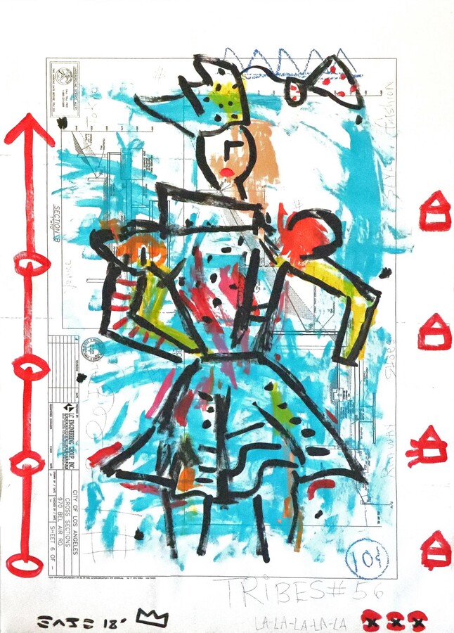 Gary John, Fashion Guru - Colorful Abstract Figurative Street Art Painting by Gary John, 2020