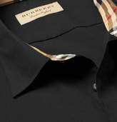 Thumbnail for your product : Burberry Slim-Fit Stretch-Cotton Poplin Shirt - Men - Black