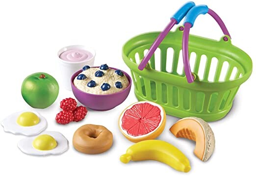 Learning Resources New Sprouts Healthy Breakfast, Play Food, Play food for Kids, 11 Pieces of Play Breakfast Food, Ages 18mos+