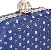 Thumbnail for your product : Alexander McQueen Studded Crystal-Skull Clutch Bag, Blue