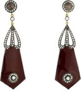 Thumbnail for your product : Artisan Pave Diamond 18K Gold Dangle Earrings 925 Sterling Silver Enamel Jewelry
