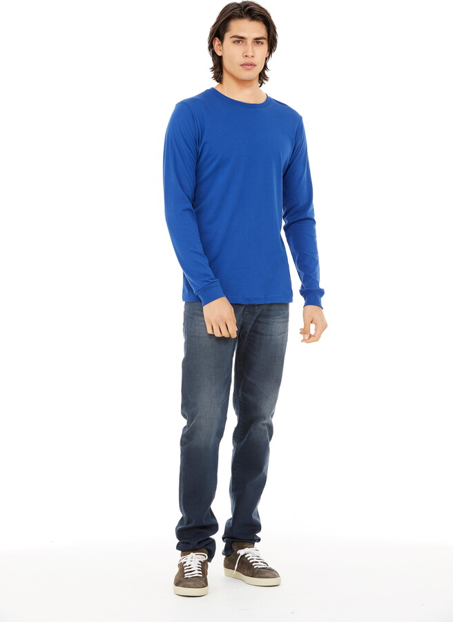 BELLA+CANVAS Adult Crew Neck Personalized Long Sleeve T-Shirt, Create your own Designs, True Royal, XXlarge, Unisex