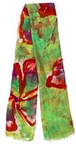 Thumbnail for your product : Francesco Russo Floral Knit Scarf Lime Floral Knit Scarf
