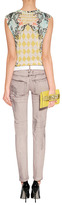 Thumbnail for your product : Balmain Yelow/Silver Leather Logo Embellished Fold-Over Clutch