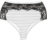 Thumbnail for your product : Fleur Du Mal Lace Detail High Waist Bikini Bottoms