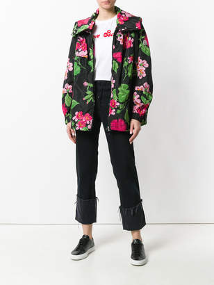 Moncler floral print hooded jacket