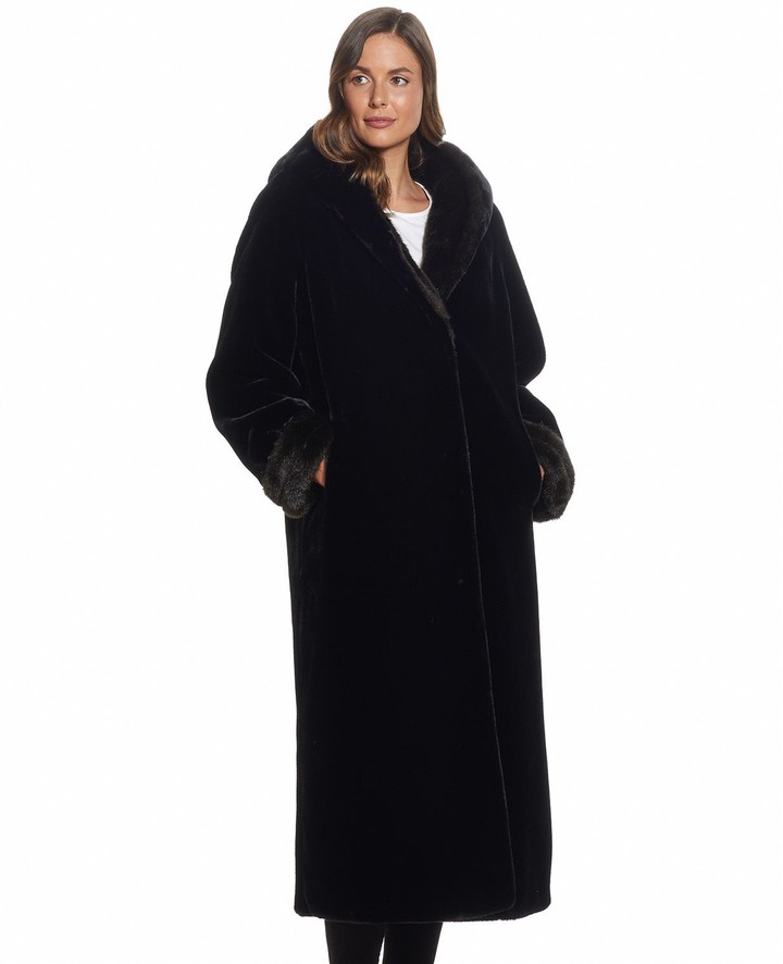 Gallery Women's Hooded Long Faux-Fur Coat - ShopStyle