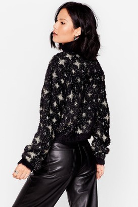 Nasty Gal Womens Baby Knit's Cold Outside Star Christmas Jumper - Black - L