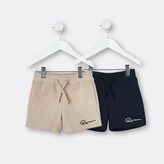 Thumbnail for your product : kind society River Island Mini Boys Beige 'River' Shorts 2 Pack