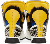 Thumbnail for your product : Fendi Black Fur Bugs High-Top Sneakers