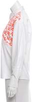 Thumbnail for your product : Tanya Taylor Embroidered Button-Up Top