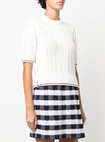 Thumbnail for your product : Thom Browne Pointelle Crew-Neck Knitted Top