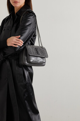 Saint Laurent Niki Baby Mini Quilted Crinkled-leather Shoulder Bag