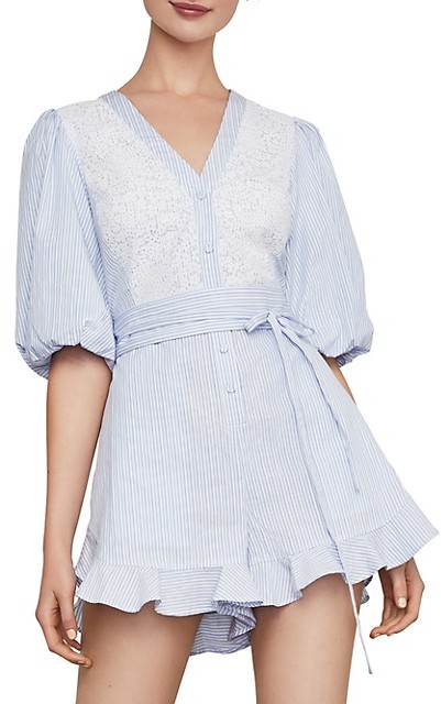 bcbg mini floral striped sundress