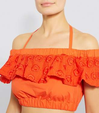 Fendi Broderie Anglaise Frill Crop Top