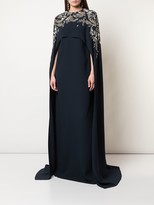 Thumbnail for your product : Oscar de la Renta Cape Embellished Long Dress