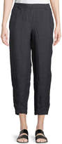 Thumbnail for your product : Eileen Fisher Denim-Wash Linen Ankle Pants