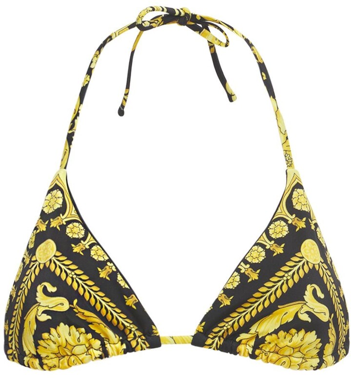 Versace Printed Lycra Triangle Bikini Top - ShopStyle Two Piece Swimsuits
