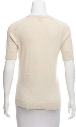 Hermes Alpaca Short Sleeve Sweater