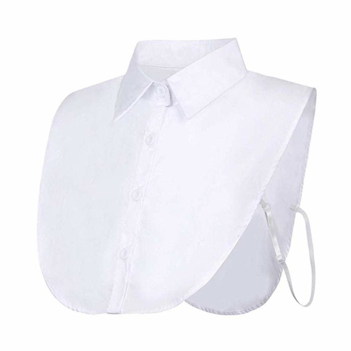 Koliu Women False Collar Detachable Neckline Choker Fake Collar Bib Half Shirt Unique Design Hot Casual Clothes Accessories White Shopstyle Long Sleeve Tops