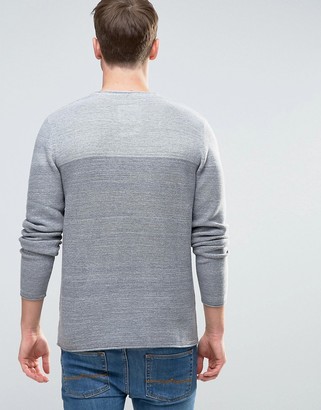 Esprit Knitted Sweater with Open Hem and Tonal Block Detail
