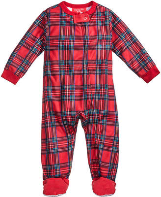 Family Pajamas Baby Boys' or Baby Girls' Holiday Plaid Footed Pajamas, Created for Macy's