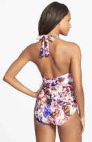 Thumbnail for your product : Badgley Mischka Surplice Halter Maillot