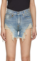 Thumbnail for your product : R 13 Blue Shredded Slouch Shorts