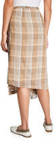 Thumbnail for your product : Brunello Cucinelli Plaid Cotton-Silk Wrap Skirt