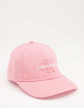 Calvin Klein Jeans CK cap in pink - ShopStyle Hats