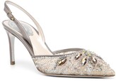 Thumbnail for your product : Rene Caovilla Crystal-Embellished Lace Sling-Back Sandals
