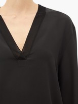 Thumbnail for your product : Joseph Miller V-neck Silk Crepe De Chine Blouse - Black