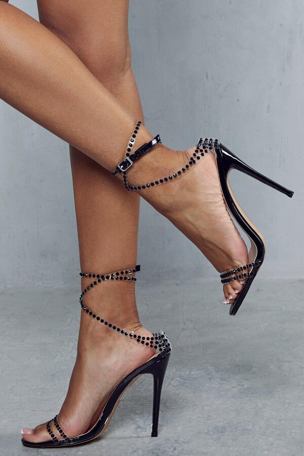 strappy embellished heels