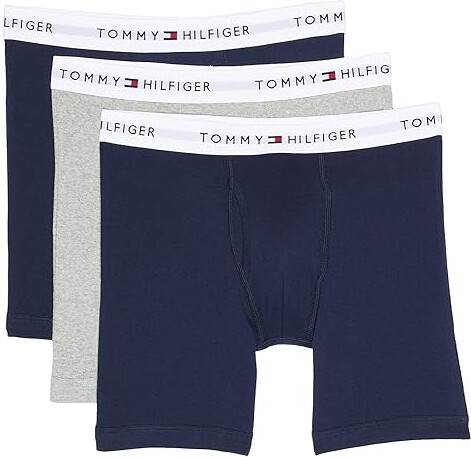 Tommy Hilfiger Cotton Classics Boxer Brief 3-Pack Men's Underwear Dark Navy : LG