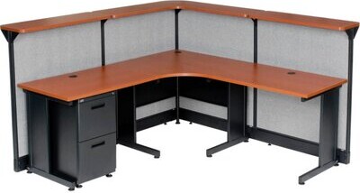 Interion L-Shaped Reception Station W/Raceway 80