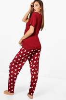 Thumbnail for your product : boohoo Brides Squad Heart Tee & Legging Set