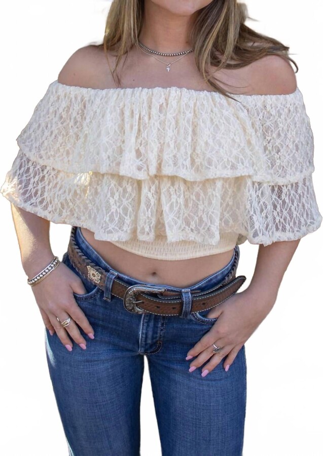 By Together Dixie 0Ff-Shoulder Top In Cream